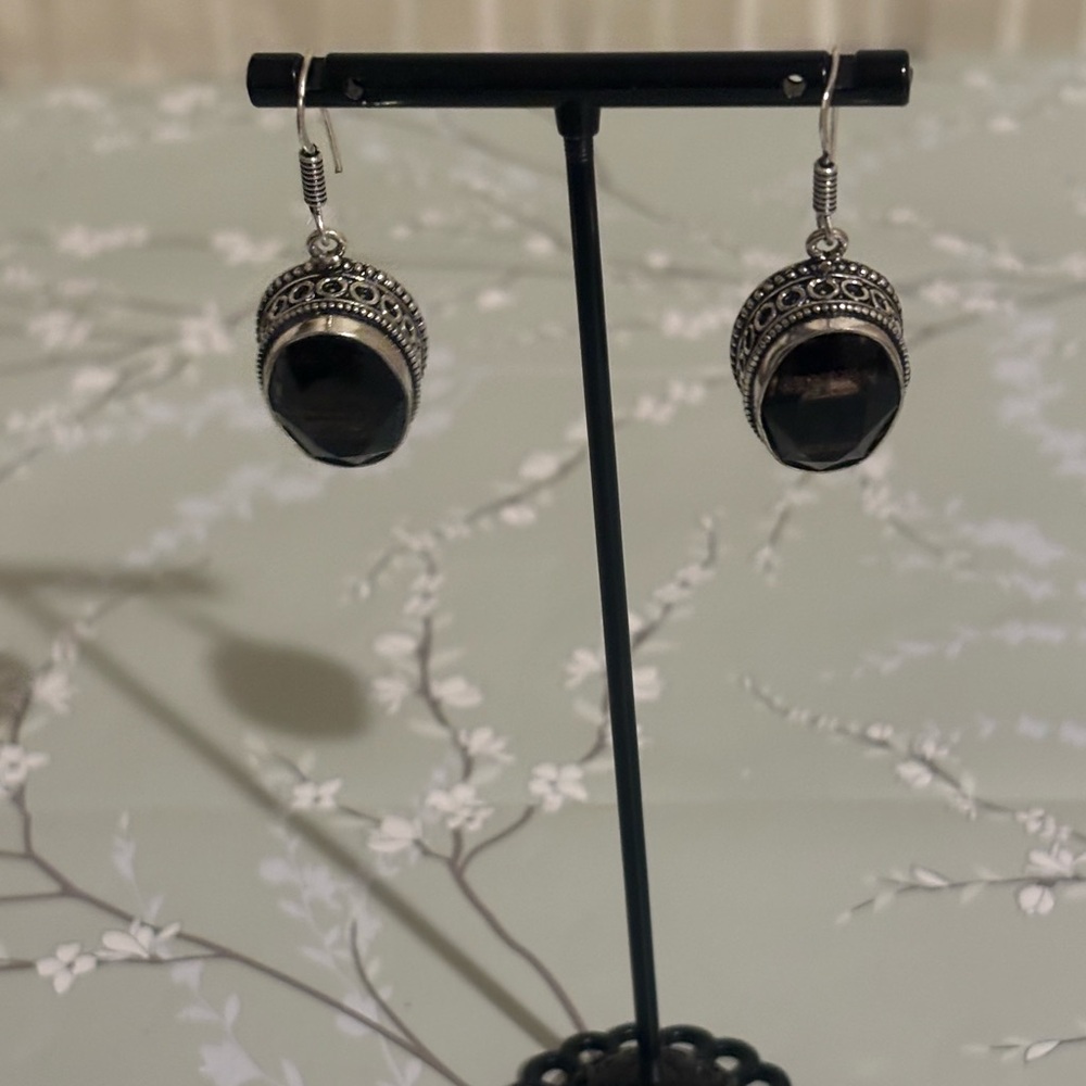 Dichroic sterling silver earrings